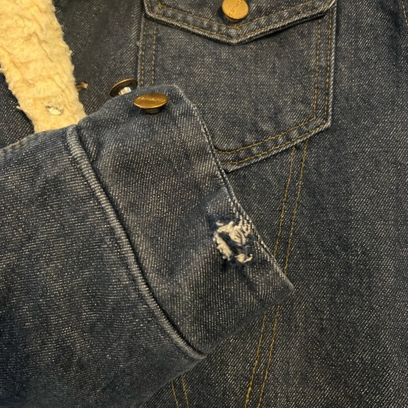Vintage 70s Carhartt Sherpa Lined Denim Jacket 42 - Picture 3 of 5